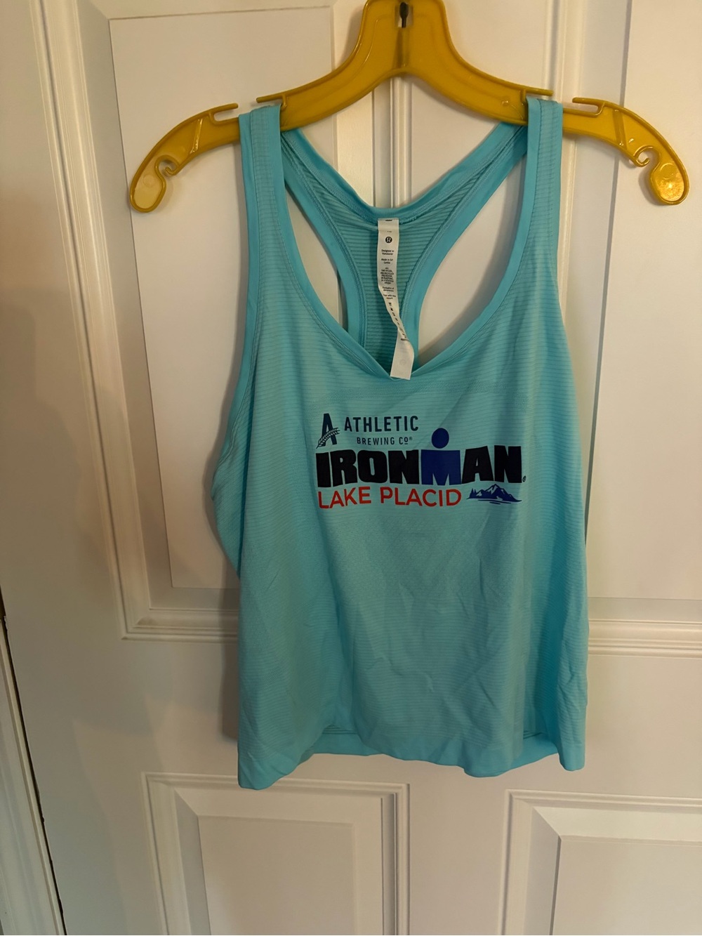 lululemon athletica Light Blue Racerback Tank with Ironman Lake Placid Logo